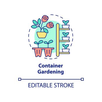 Container gardening concept icon