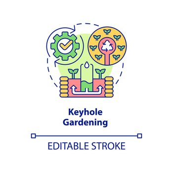 Keyhole gardening concept icon