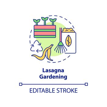 Lasagna gardening concept icon
