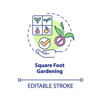 Square foot gardening concept icon