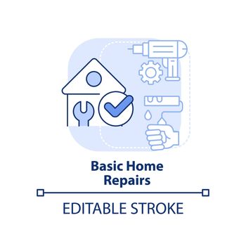 Basic home repairs light blue concept icon