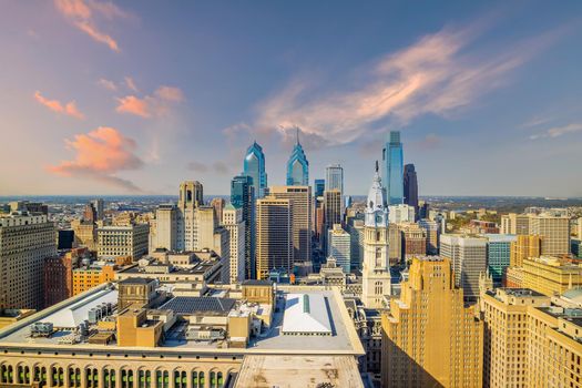 Philadelphia downtowncity  skyline, cityscape in Pennsylvania 