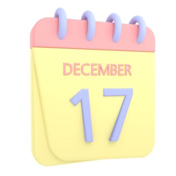 17th December 3D calendar icon