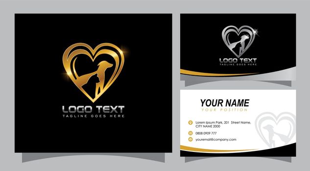 Love Dog and Cat Logo and Business Card