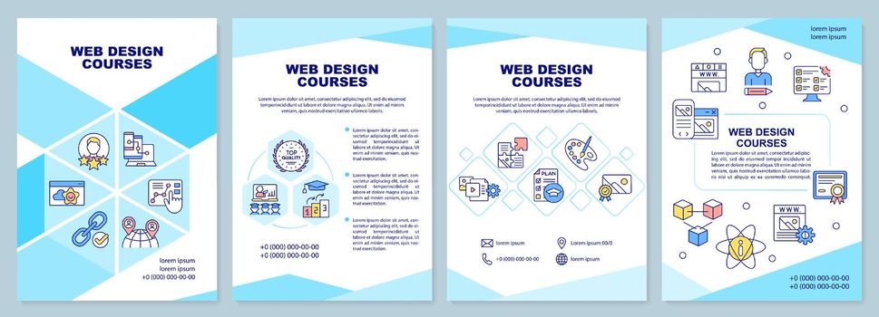 Web design courses cyan brochure template