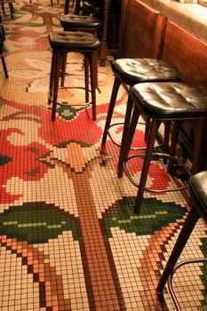Luxurious restaurant in Alicante with beautiful mosaic floor