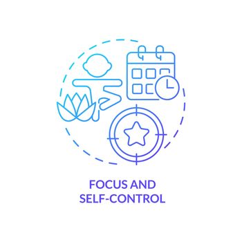 Focus and self-control blue gradient concept icon