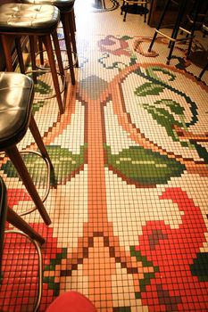 Luxurious restaurant in Alicante with beautiful mosaic floor