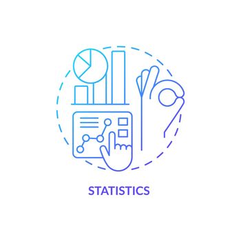 Statistics blue gradient concept icon