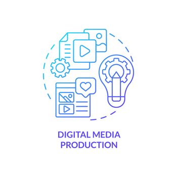 Digital media production blue gradient concept icon