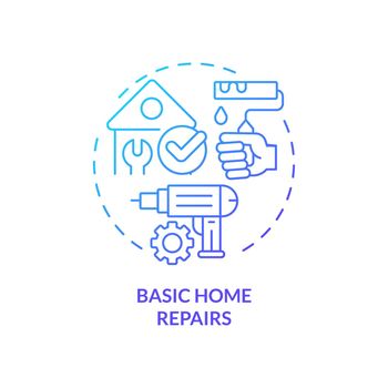 Basic home repairs blue gradient concept icon