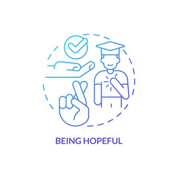 Being hopeful blue gradient concept icon