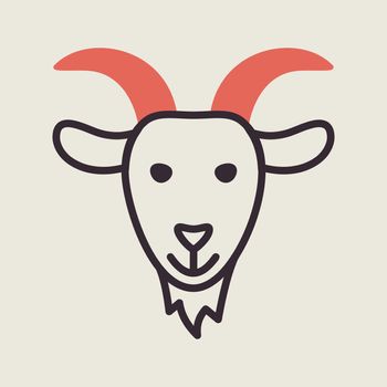 Goat icon. Farm animal vector illustration