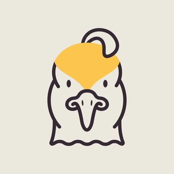 Quail icon. Animal head vector symbol