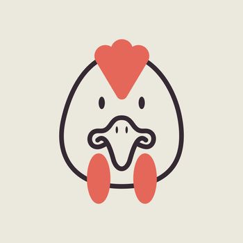 Chicken icon. Animal head vector illustration