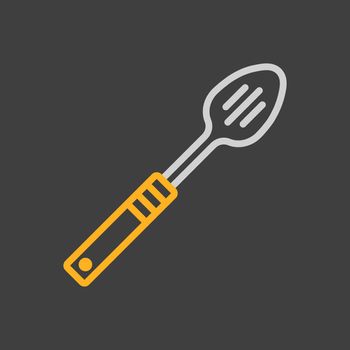 Spoon for draining vector icon. Kitchen appliances