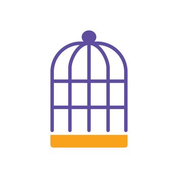 Empty bird cage vector icon