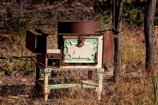 Old Iron Stove Abandoned In A Yard Rubyvale Queensland Australia