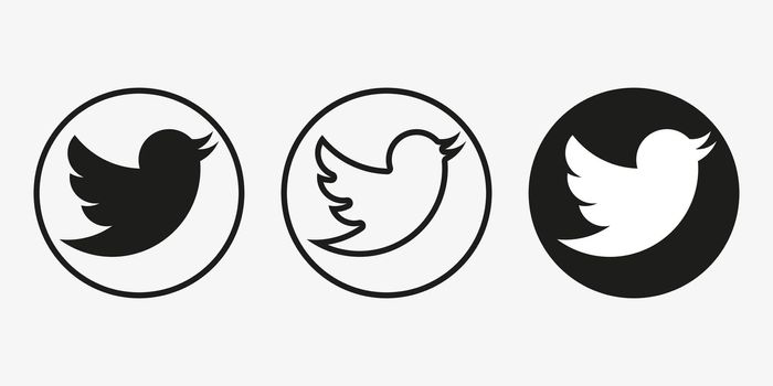 Social media icon. Short messages twitter retweet symbol. Rounded squares 11 buttons. Vector
