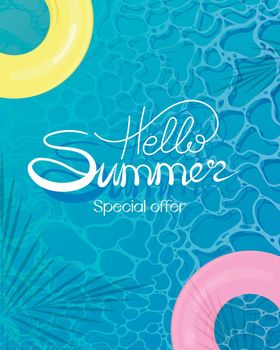 Flyer special summer offer on abstract water waves