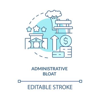 Administrative bloat turquoise concept icon