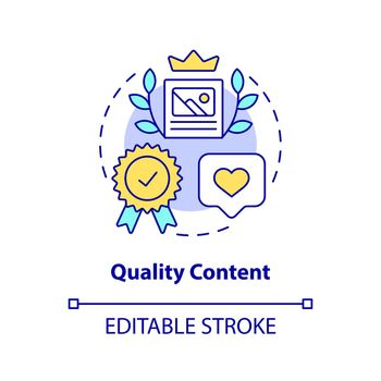 Quality content concept icon