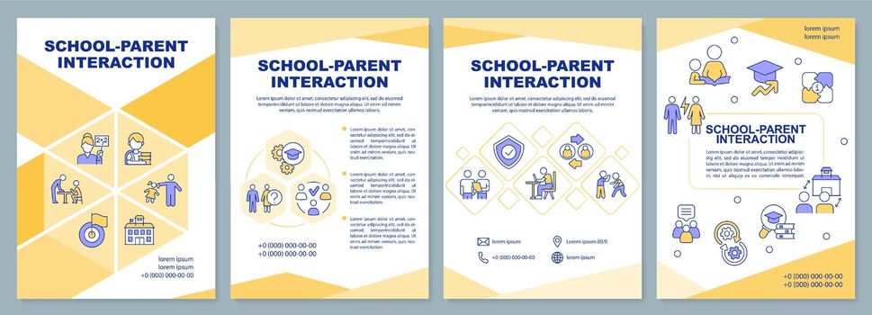 School parent interaction yellow brochure template
