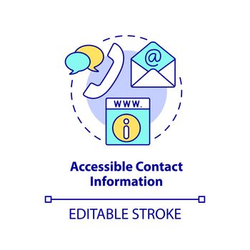 Accessible contact information concept icon