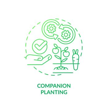 Companion planting green gradient concept icon