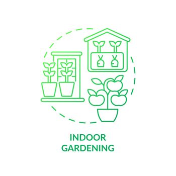 Indoor gardening green gradient concept icon