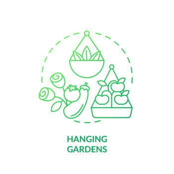 Hanging gardens green gradient concept icon