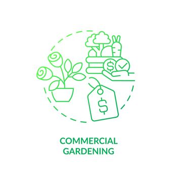 Commercial gardening green gradient concept icon