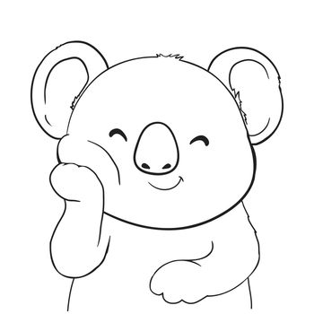 Koala. Sketch. Vector illustration. Teddy bear from Australia.