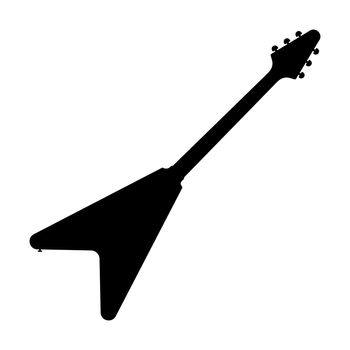 Electric bass guitar icon. Silhouette of guitar. Music instrument icon.