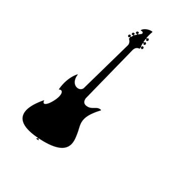 Electric bass guitar icon. Silhouette of guitar. Music instrument icon.