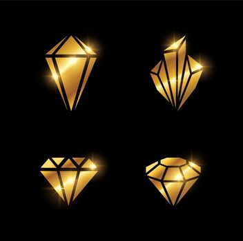 Golden Diamond Shape Vector Sign