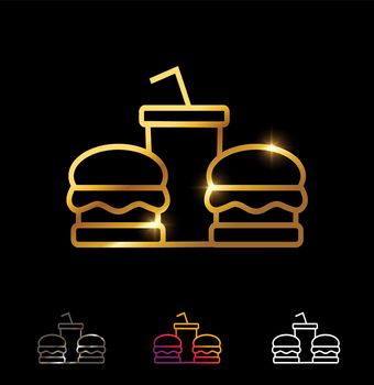Golden Fast Food Vector Icon 
