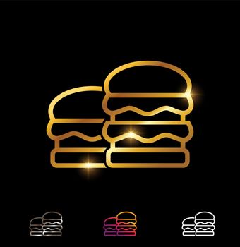 Golden Fast Food Vector Icon 