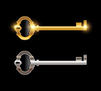 Gold and Silver Key Sign