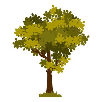 Cartoon green tree icon