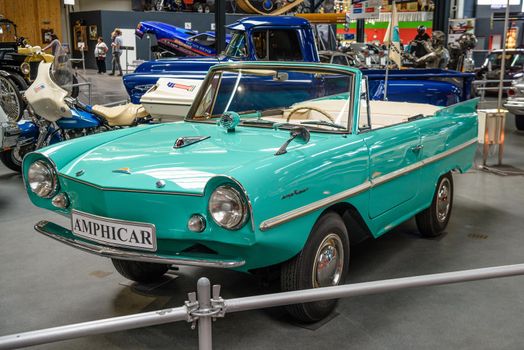 SINSHEIM, GERMANY - MAI 2022: green mint cabrio Amphicar