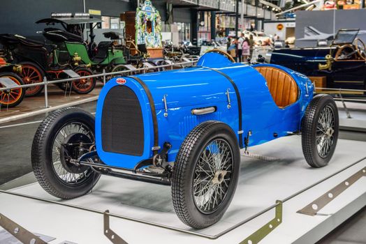 SINSHEIM, GERMANY - MAI 2022: blue Rabag Grand Prix cabrio under Bugatti license 1924