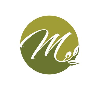 Grape Vine Monogram Initial Logo Letter M