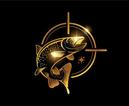 Golden Trout Fish Logo Sign