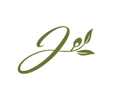 Grape Vine Monogram Initial Logo Letter J