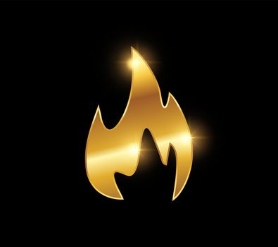 Golden Flame Vector Logo Sign