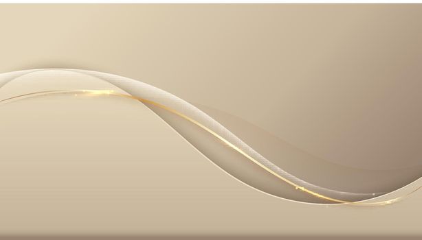 Abstract template background 3D elegant golden wave shape