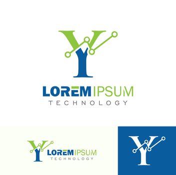 Vector Illustration of Technology Monogram Logo Initial Letter Y
