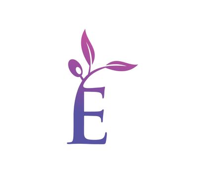Grape Vine Monogram Logo Letter E