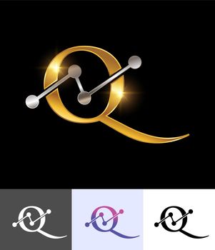 Golden Technology Monogram Logo Letter Q